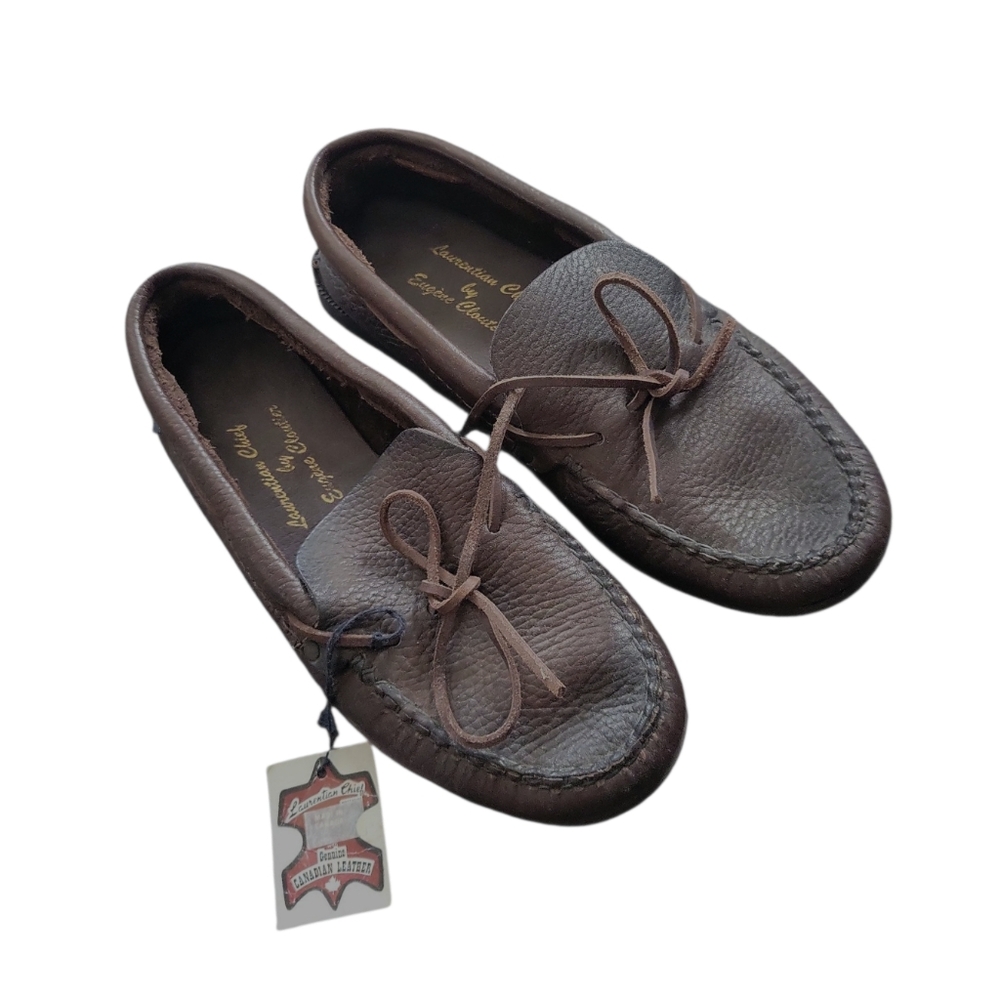 NWT Laurentian Chief | Mocha Brown Leather Moccasin Slippers Size 7 US